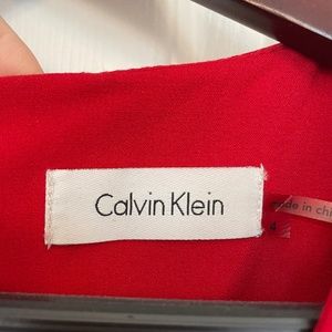 Calvin Klein RED belted sheath dress  Size 4